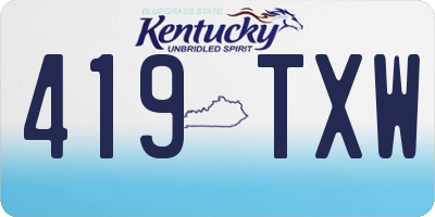 KY license plate 419TXW