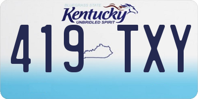 KY license plate 419TXY
