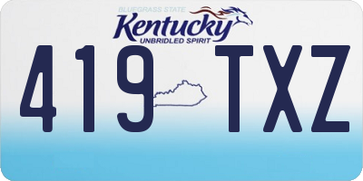 KY license plate 419TXZ