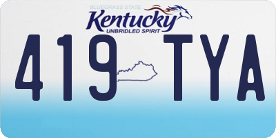 KY license plate 419TYA