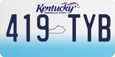 KY license plate 419TYB