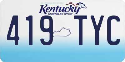 KY license plate 419TYC