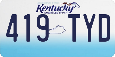 KY license plate 419TYD
