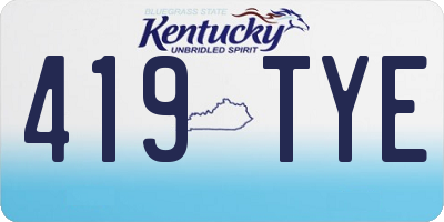 KY license plate 419TYE