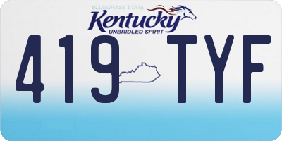 KY license plate 419TYF