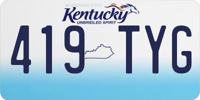 KY license plate 419TYG