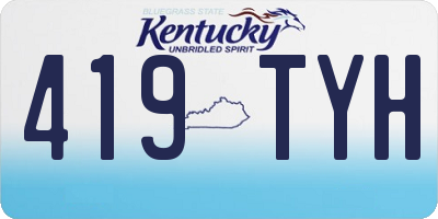 KY license plate 419TYH