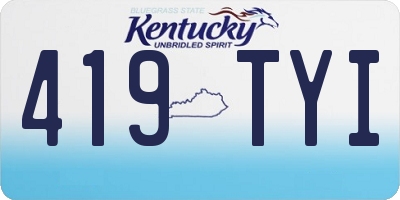 KY license plate 419TYI