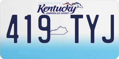 KY license plate 419TYJ