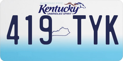 KY license plate 419TYK