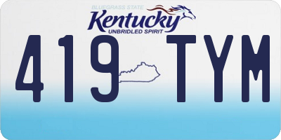 KY license plate 419TYM