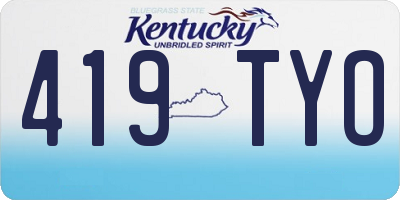 KY license plate 419TYO