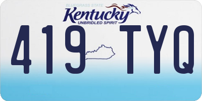 KY license plate 419TYQ