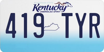 KY license plate 419TYR