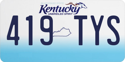 KY license plate 419TYS
