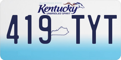 KY license plate 419TYT