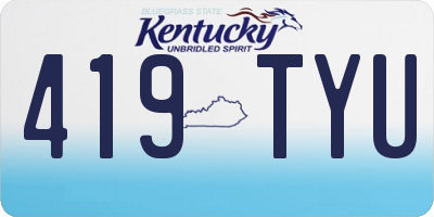KY license plate 419TYU