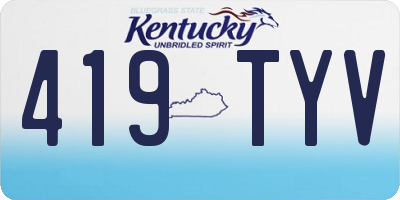 KY license plate 419TYV