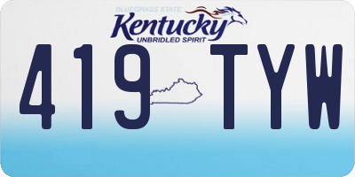 KY license plate 419TYW