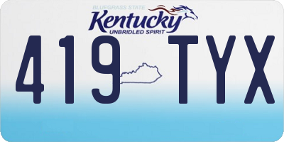 KY license plate 419TYX