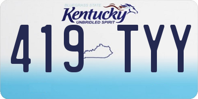 KY license plate 419TYY