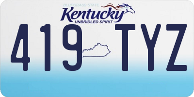 KY license plate 419TYZ
