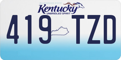 KY license plate 419TZD