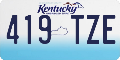 KY license plate 419TZE