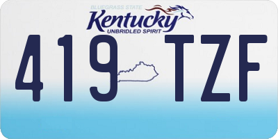 KY license plate 419TZF