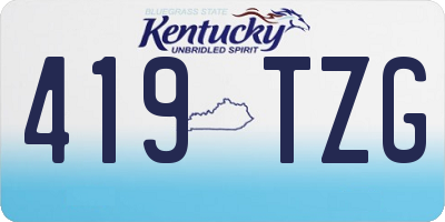 KY license plate 419TZG