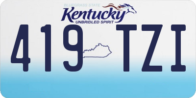 KY license plate 419TZI