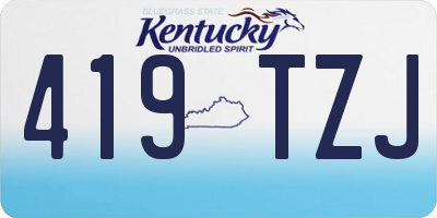 KY license plate 419TZJ