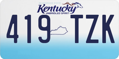 KY license plate 419TZK