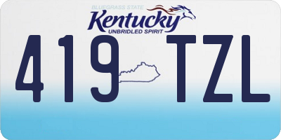 KY license plate 419TZL