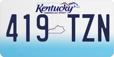 KY license plate 419TZN