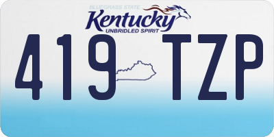 KY license plate 419TZP