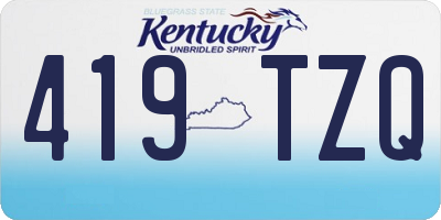 KY license plate 419TZQ