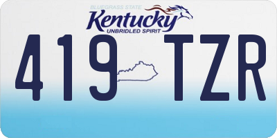 KY license plate 419TZR