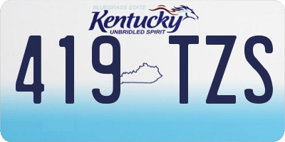 KY license plate 419TZS
