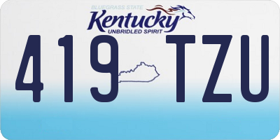 KY license plate 419TZU