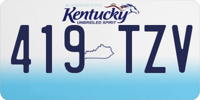 KY license plate 419TZV