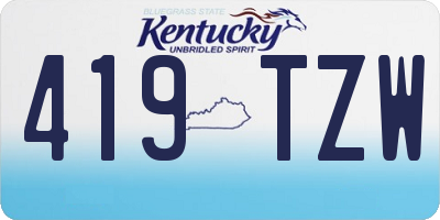 KY license plate 419TZW