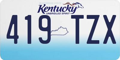 KY license plate 419TZX