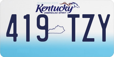 KY license plate 419TZY