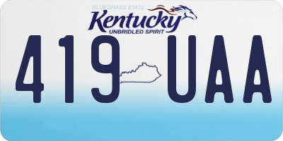 KY license plate 419UAA