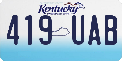 KY license plate 419UAB