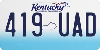 KY license plate 419UAD