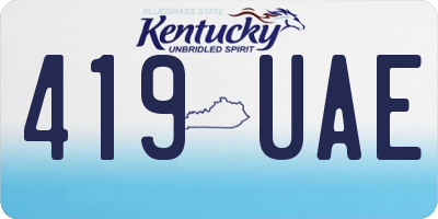 KY license plate 419UAE