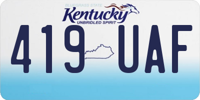 KY license plate 419UAF
