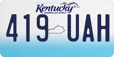 KY license plate 419UAH